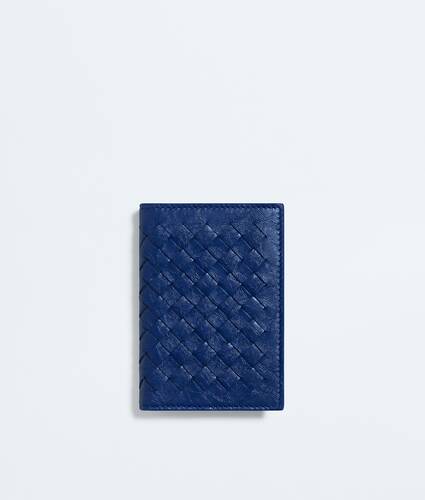 Men's Woven Mycelium Flap Card Case in Blue royal Bottega Veneta Hong Kong SAR China EN - Image 1