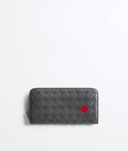 Men's Intrecciato Zip-Around Wallet in Obsidian gray/radar Bottega Veneta Qatar EN - Image 1