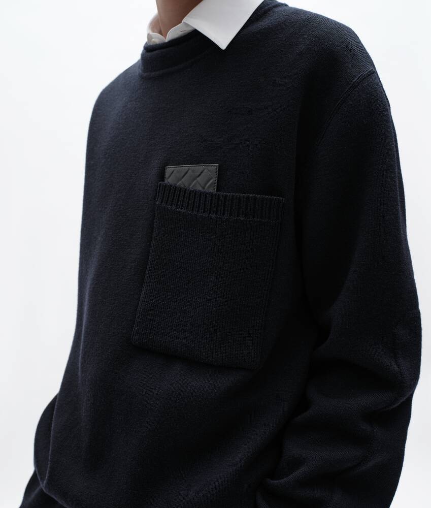 Men's Wool and Cashmere Sweater in Midnight blue Bottega Veneta Qatar EN - Image 4