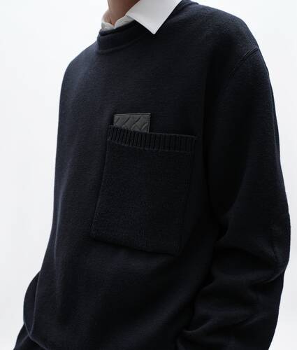 Men's Wool and Cashmere Sweater in Midnight blue Bottega Veneta Qatar EN - Image 4
