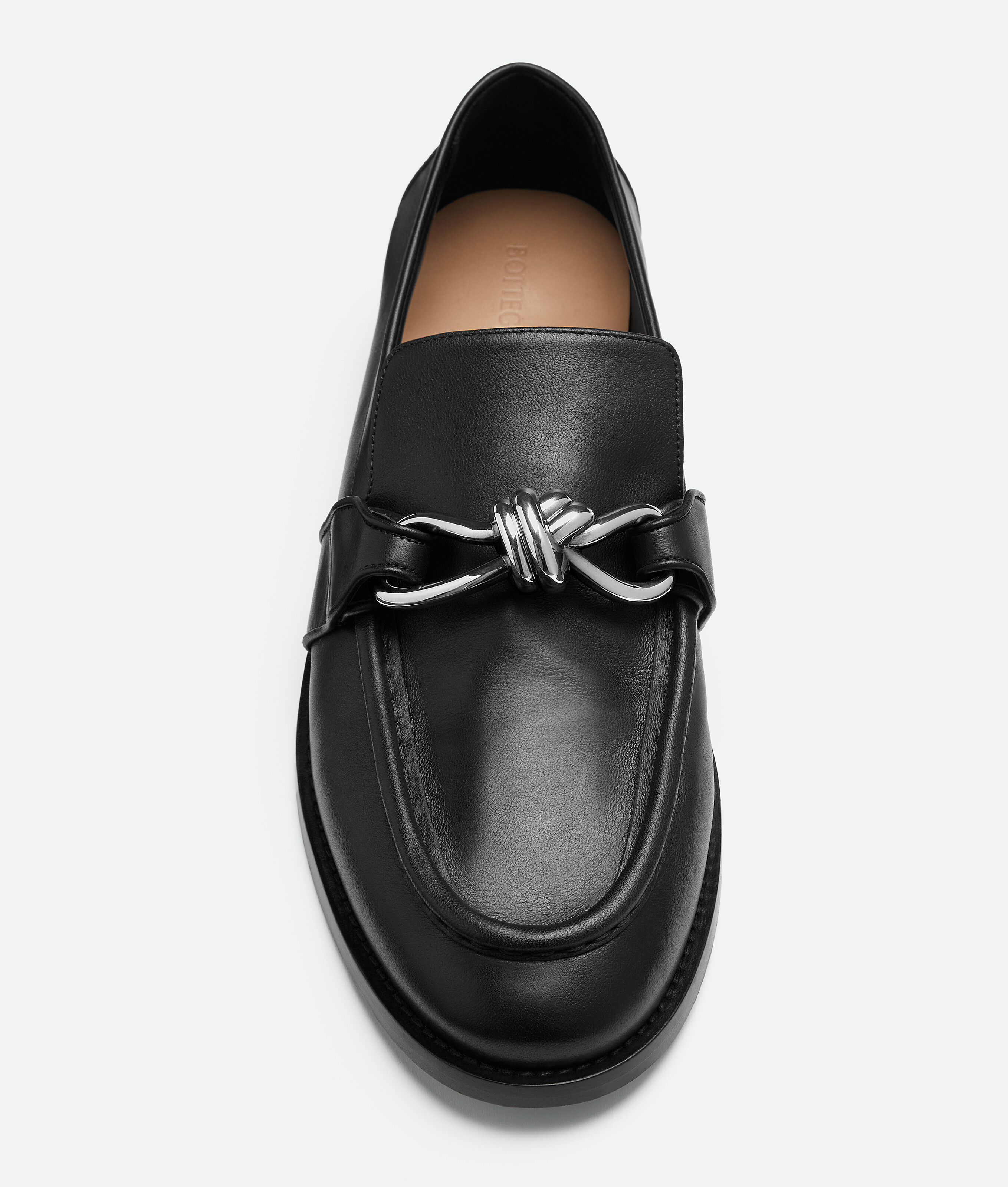 Bottega Veneta Astaire Knot Leather Loafers In Black