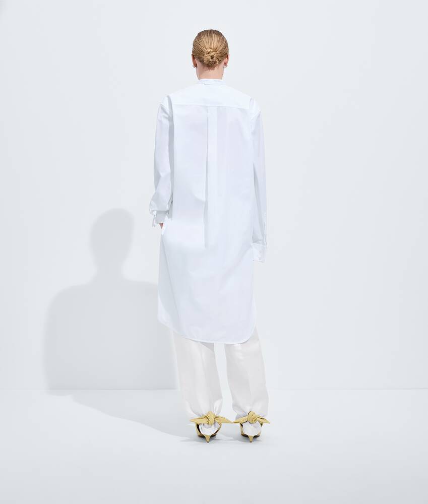 Women's Compact Cotton Poplin Shirt in White Bottega Veneta Estonia EN - Image 3