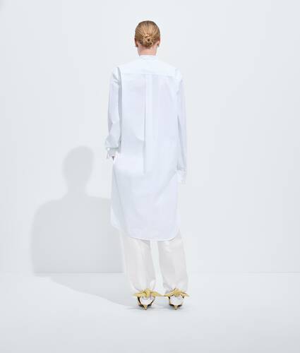 Women's Compact Cotton Poplin Shirt in White Bottega Veneta Estonia EN - Image 3