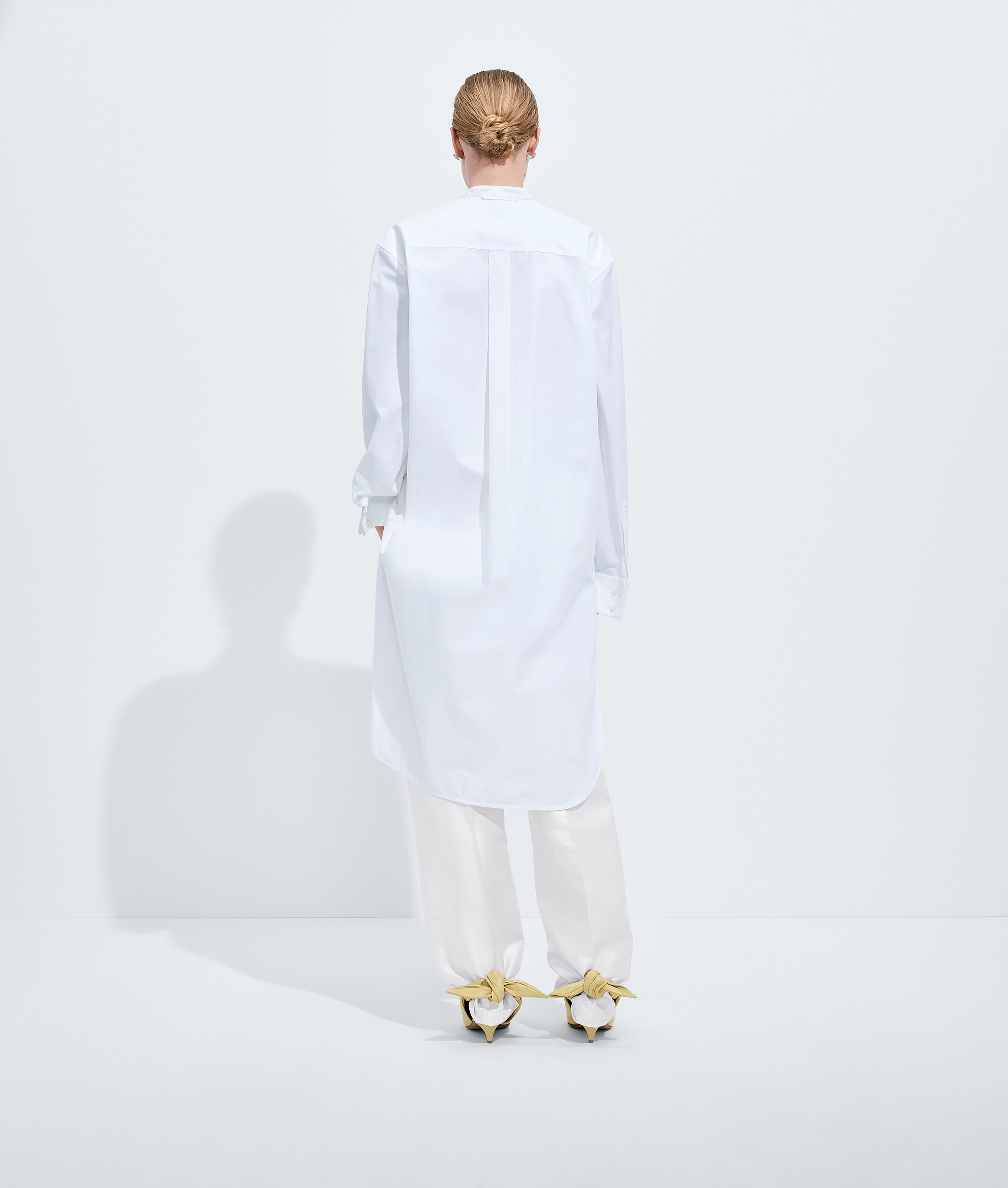 Women's Compact Cotton Poplin Shirt in White Bottega Veneta Finland EN - Image 3