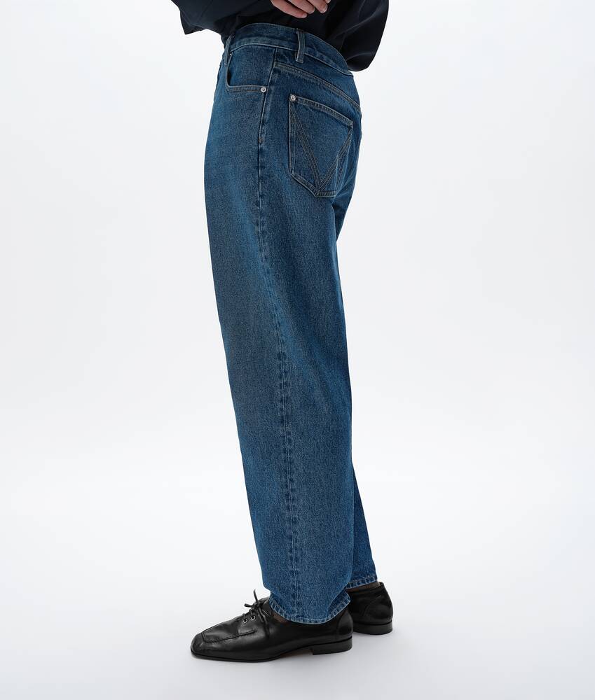 Men's Medium Indigo Wide Leg Jeans in Mid blue Bottega Veneta United States EN - Image 2