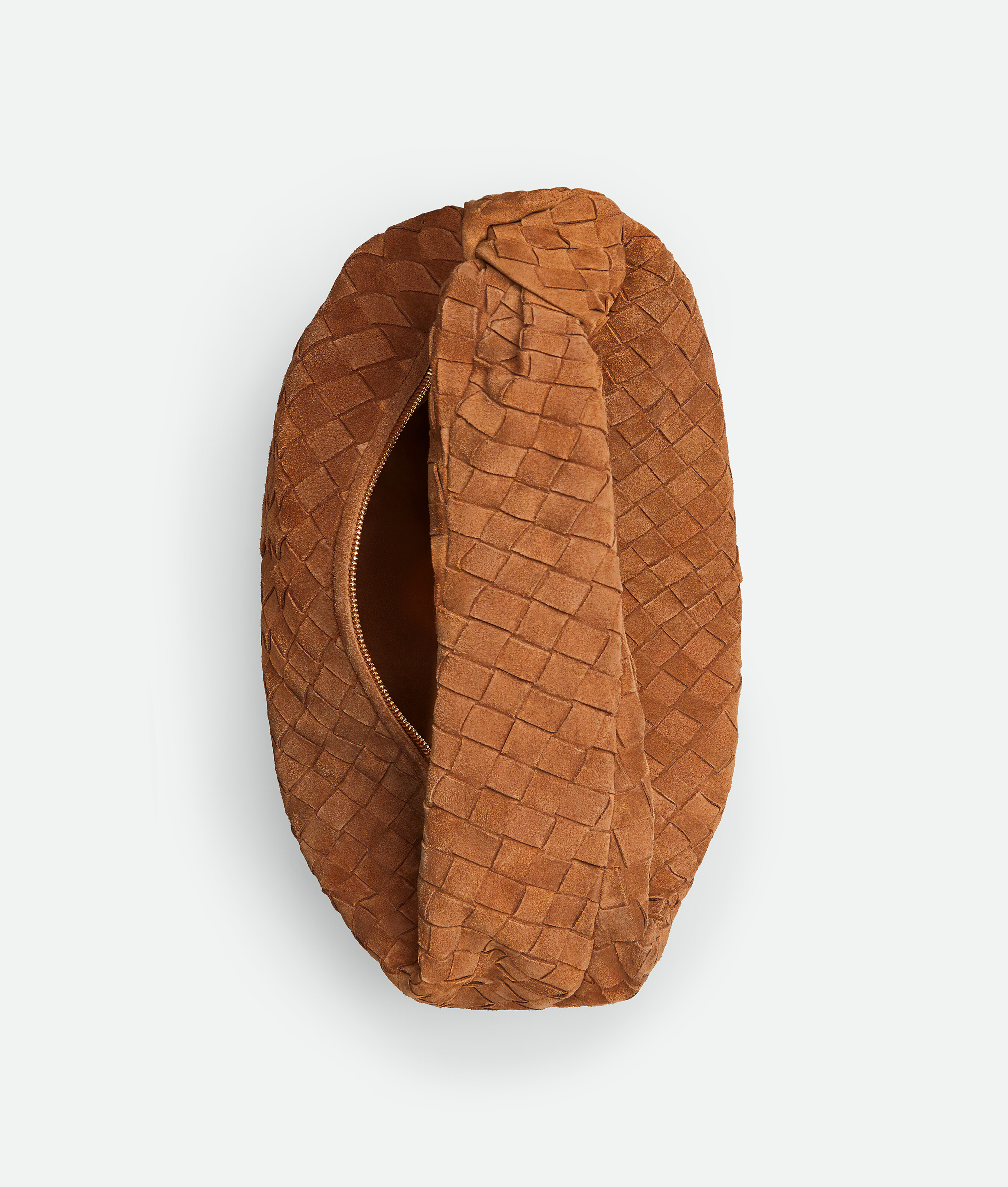 Bottega Veneta Teen Jodie Intrecciato Suede Hobo In Orange