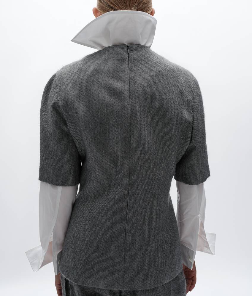 Women's Mohair and Silk Mikado Top in Harbor gray Bottega Veneta Poland EN - Image 3
