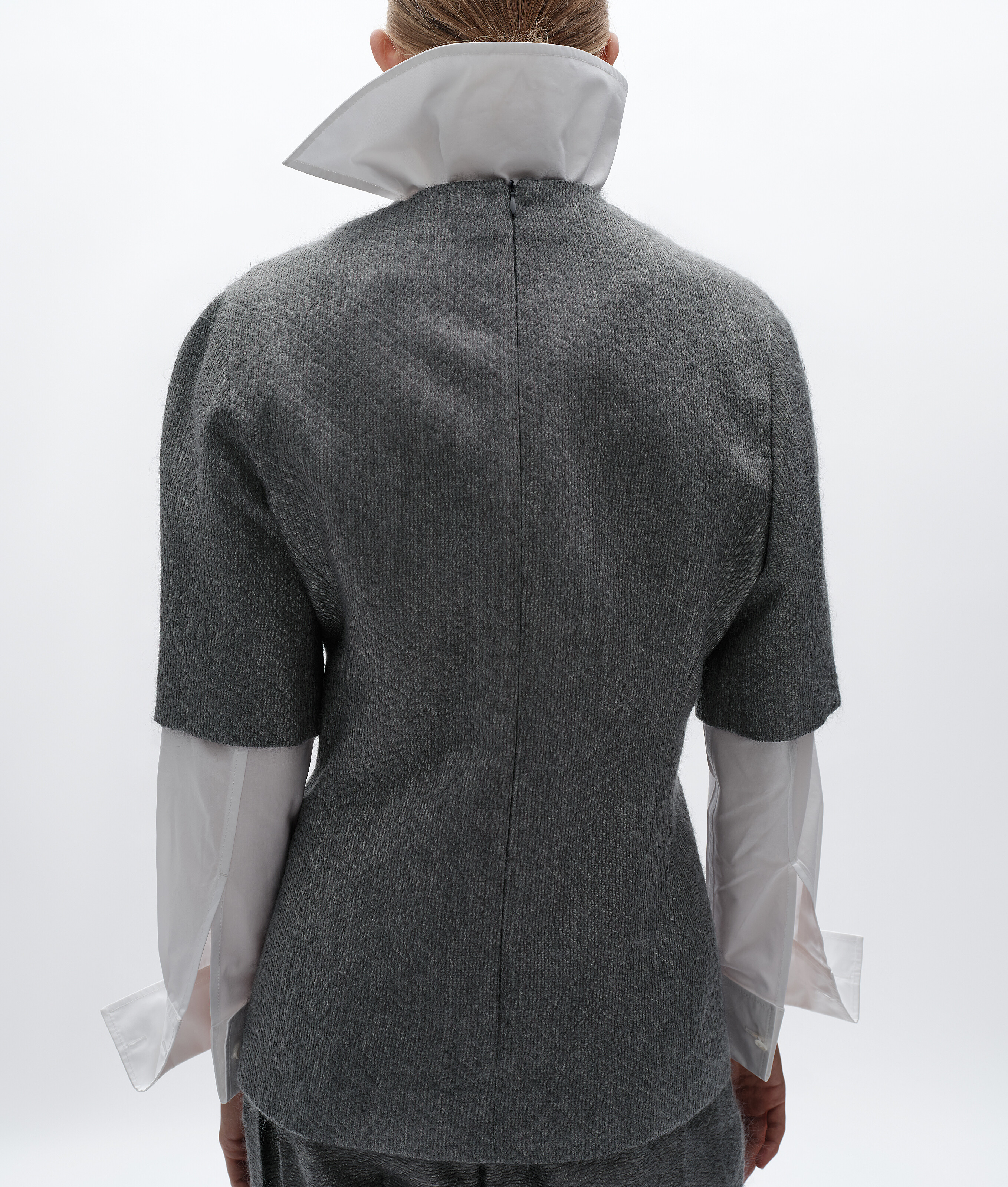 Women's Mohair and Silk Mikado Top in Harbor gray Bottega Veneta Canada EN - Image 3