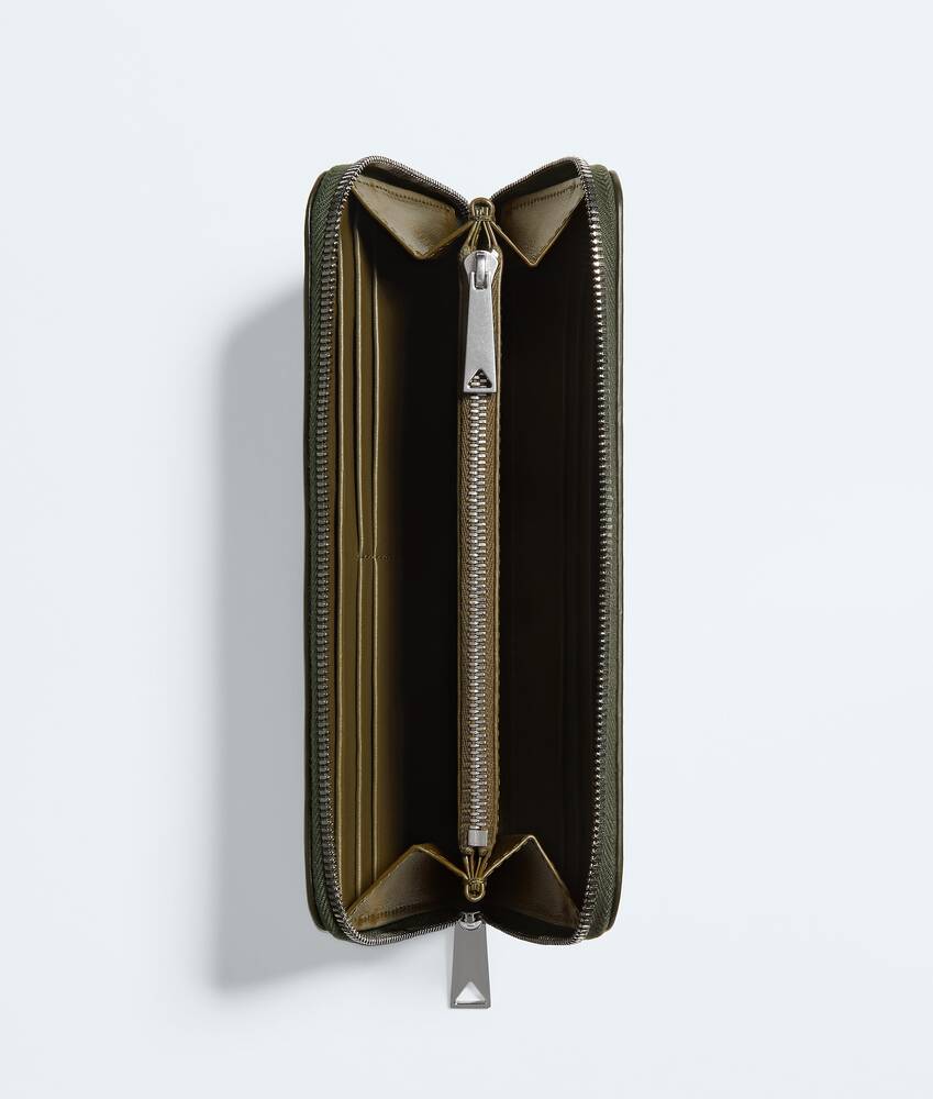 Men's Intrecciato Piccolo Zip-Around Wallet in Bark green/olive oil Bottega Veneta Switzerland EN - Image 2