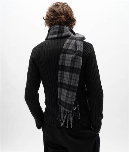 Sciarpa in lana e cashmere da Uomo in Harbor grey/black Bottega Veneta Italia IT - Image 4
