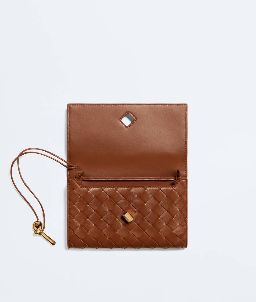 Women's Andiamo Pouch on Strap in Tannin Bottega Veneta Netherlands EN - Image 3