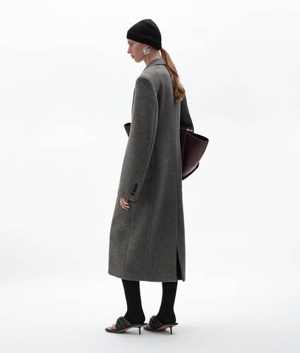 Women's Cashmere Coat in Slate melange Bottega Veneta Lithuania EN - Image 2