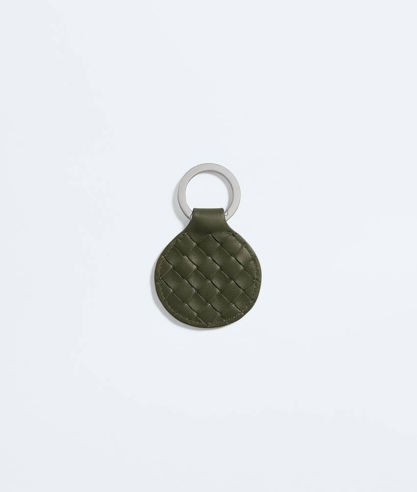 Men's Intrecciato Piccolo Round Key Ring in Bark green Bottega Veneta Norway EN - Image 2
