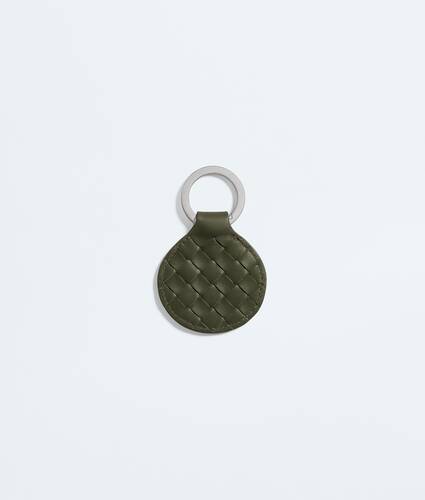 Men's Intrecciato Piccolo Round Key Ring in Bark green Bottega Veneta Norway EN - Image 2