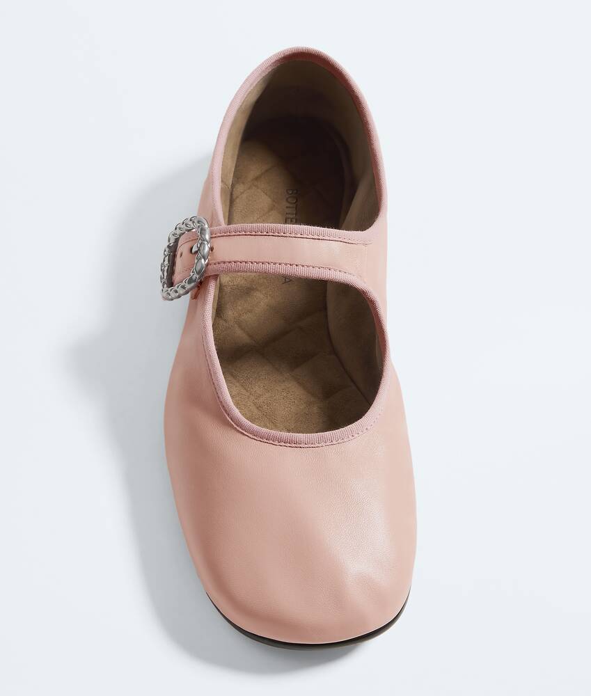 Women's Veneziana Mary-Jane Ballerina in Terra pink Bottega Veneta Cyprus EN - Image 4