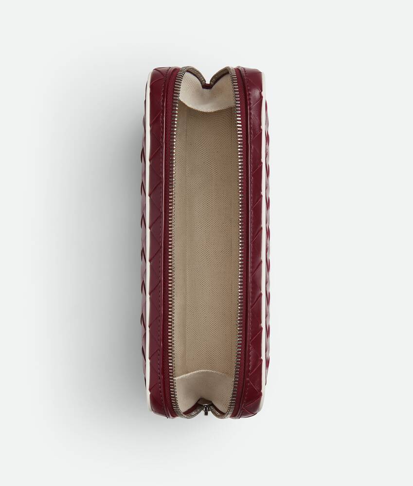 Men's Intrecciato Medium Zipped Pouch in Barolo/white Bottega Veneta Denmark EN - Image 2