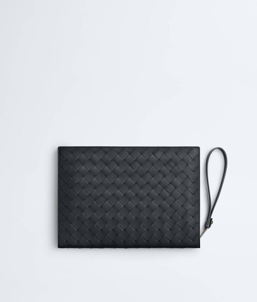 Kleine Intrecciato Dokumentenmappe mit Handgelenkschlaufe f&uuml;r Herren in Ardoise Bottega Veneta &Ouml;sterreich DE - Image 3