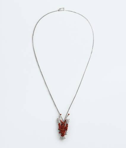 Men's Lobster Pendant Necklace in Red jasper Bottega Veneta Bulgaria EN - Image 1