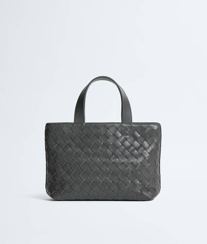 Men's Mini Intrecciato Zipped Tote in Obsidian grey Bottega Veneta United Kingdom EN - Image 1