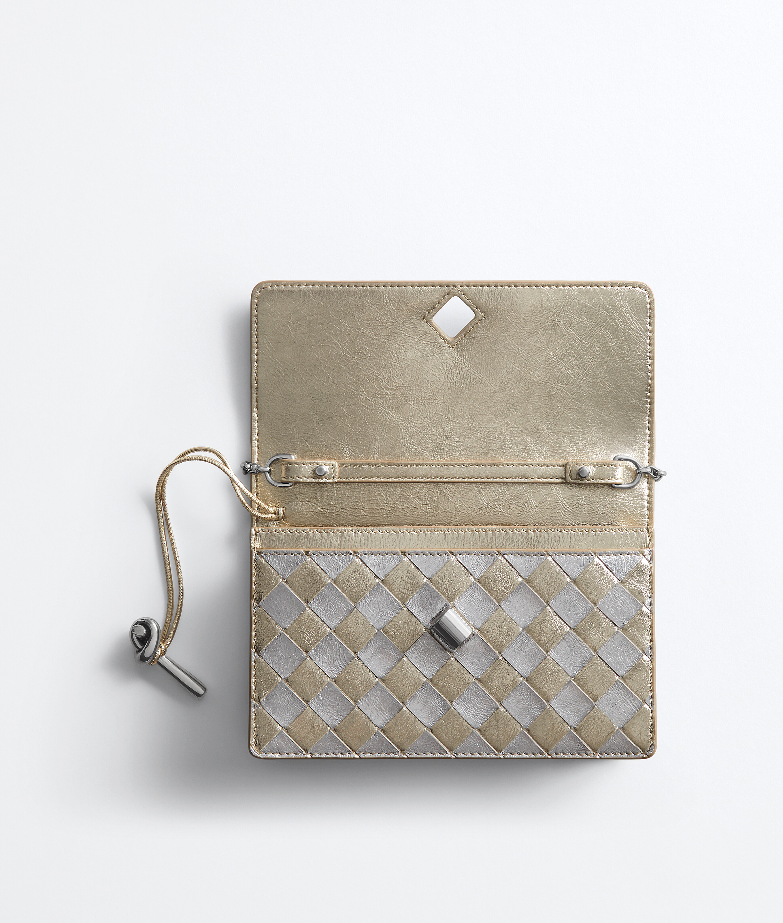 Women's Andiamo Wallet on Chain in Supermoon/silver Bottega Veneta United States EN - Image 4
