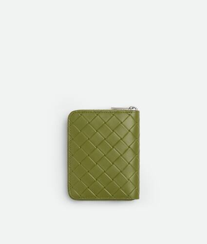 Men's Intrecciato Stamp North/South Compact Zip Around Wallet in Matcha Bottega Veneta Japan EN - Image 3