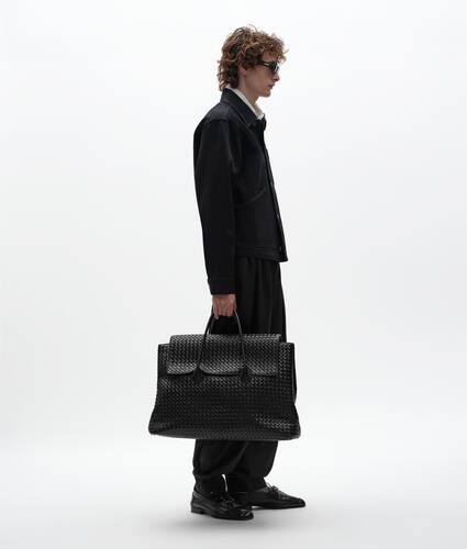Men's Large Piega Tote in Black Bottega Veneta Hong Kong SAR China EN - Image 2