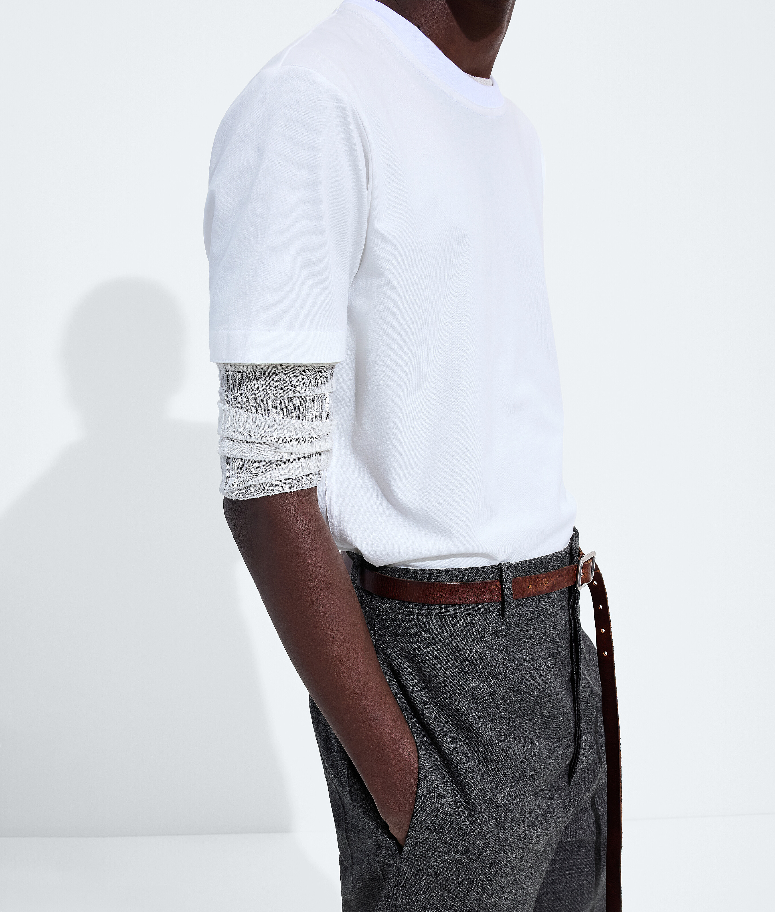 Men's Cotton Jersey T-Shirt in White Bottega Veneta Luxembourg EN - Image 2