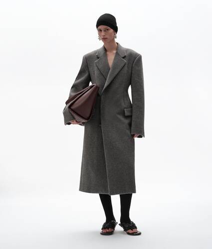 Women's Cashmere Coat in Slate melange Bottega Veneta Lithuania EN - Image 1