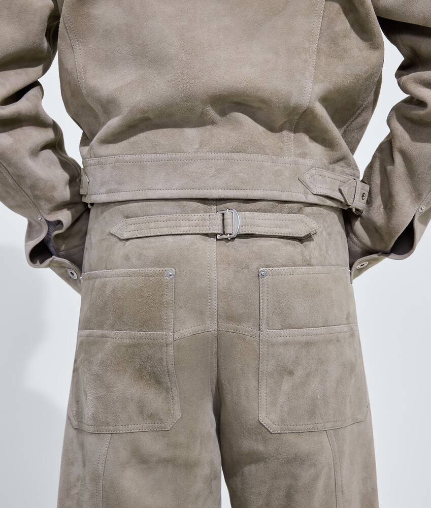 Men's Suede Leather Pants in Gray seal Bottega Veneta Germany EN - Image 4
