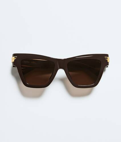 Mitre Cat Eye Sunglasses in Brown/brown Bottega Veneta Canada EN - Image 1