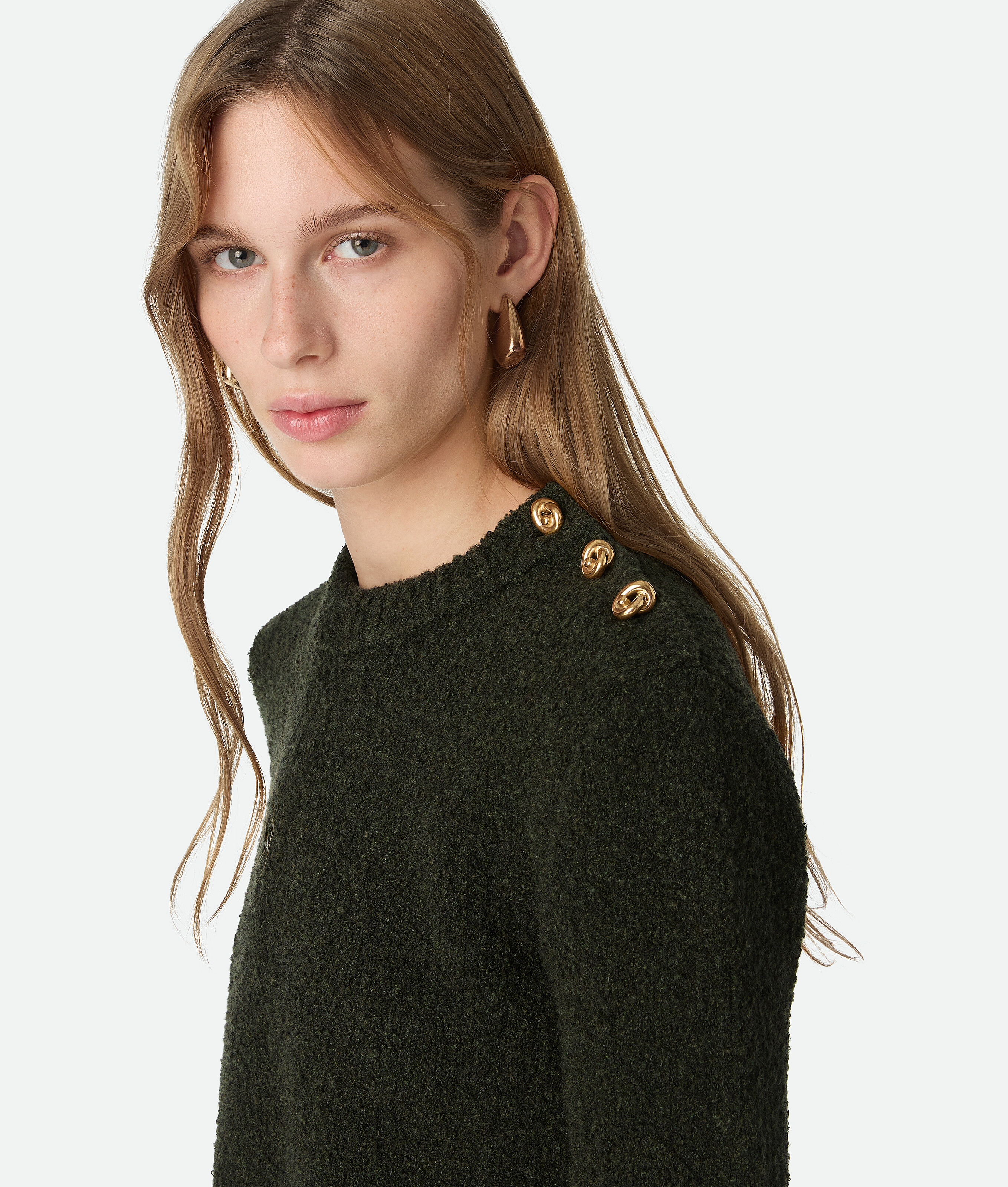 Bottega Veneta Wool Bouclé Jumper In Black