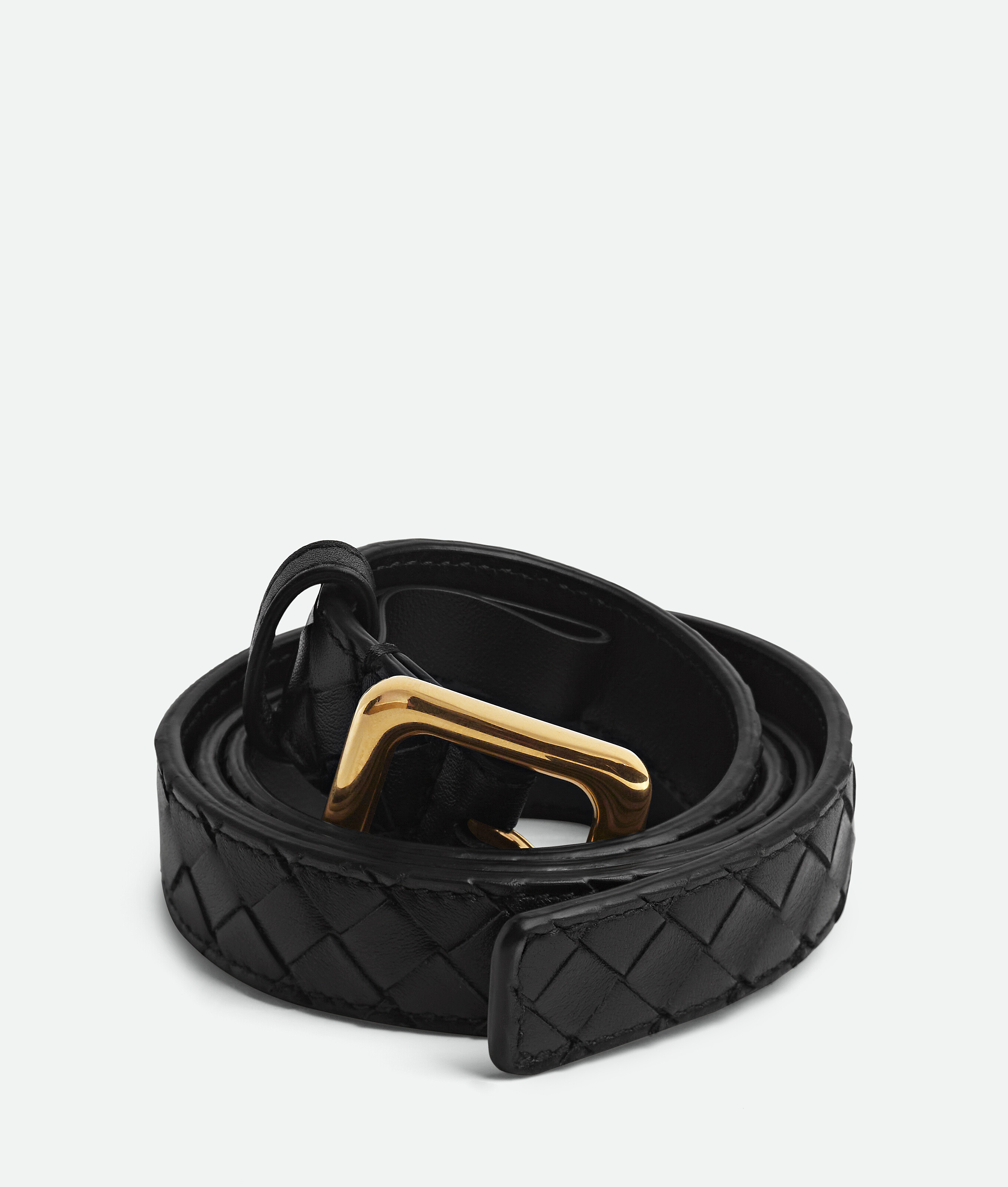Bottega Veneta Contour Belt In Black