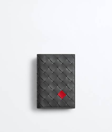 Men's Intrecciato Passport Case in Obsidian gray/radar Bottega Veneta Norway EN - Image 1