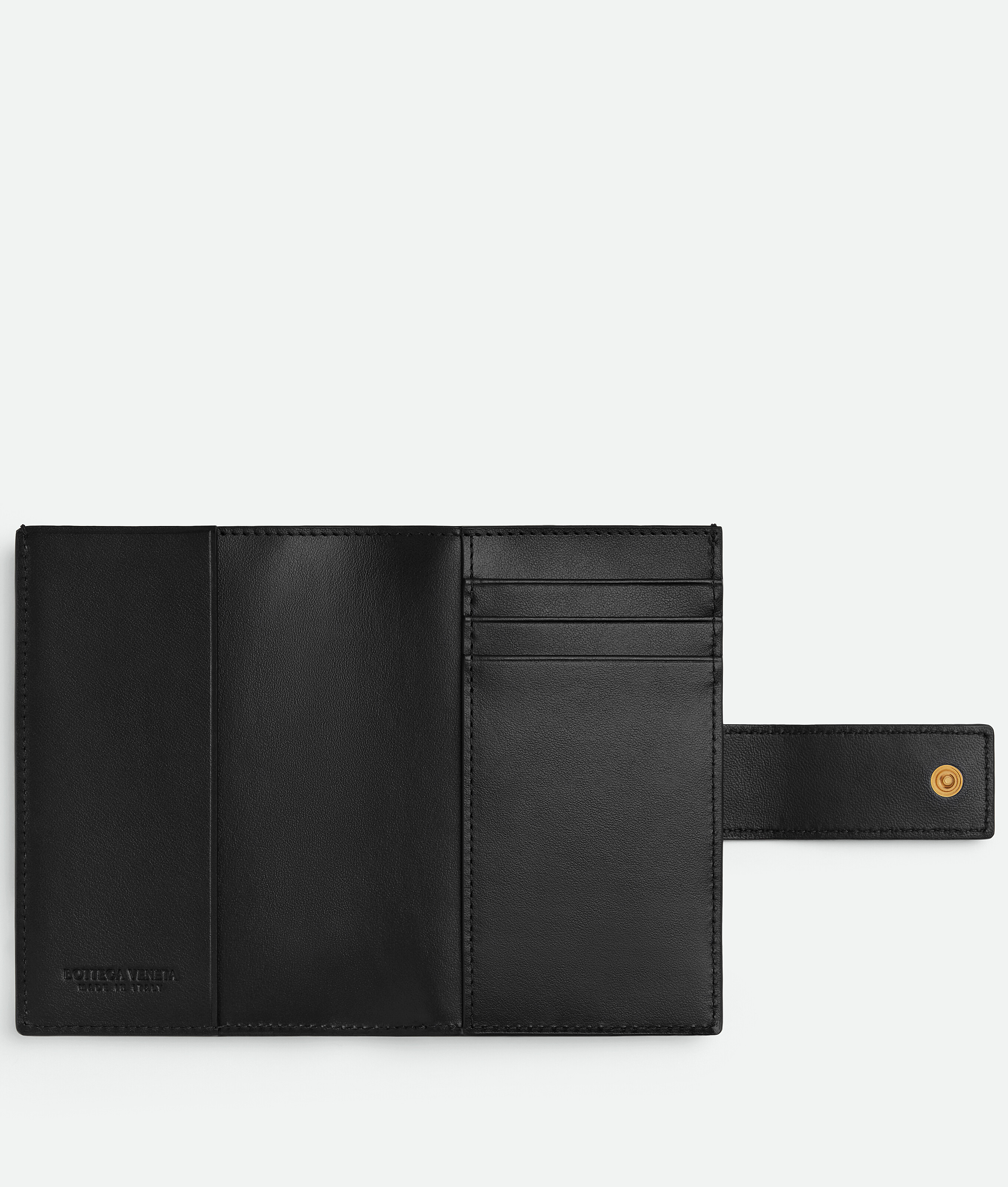 Bottega Veneta Tag Passport Case In Black