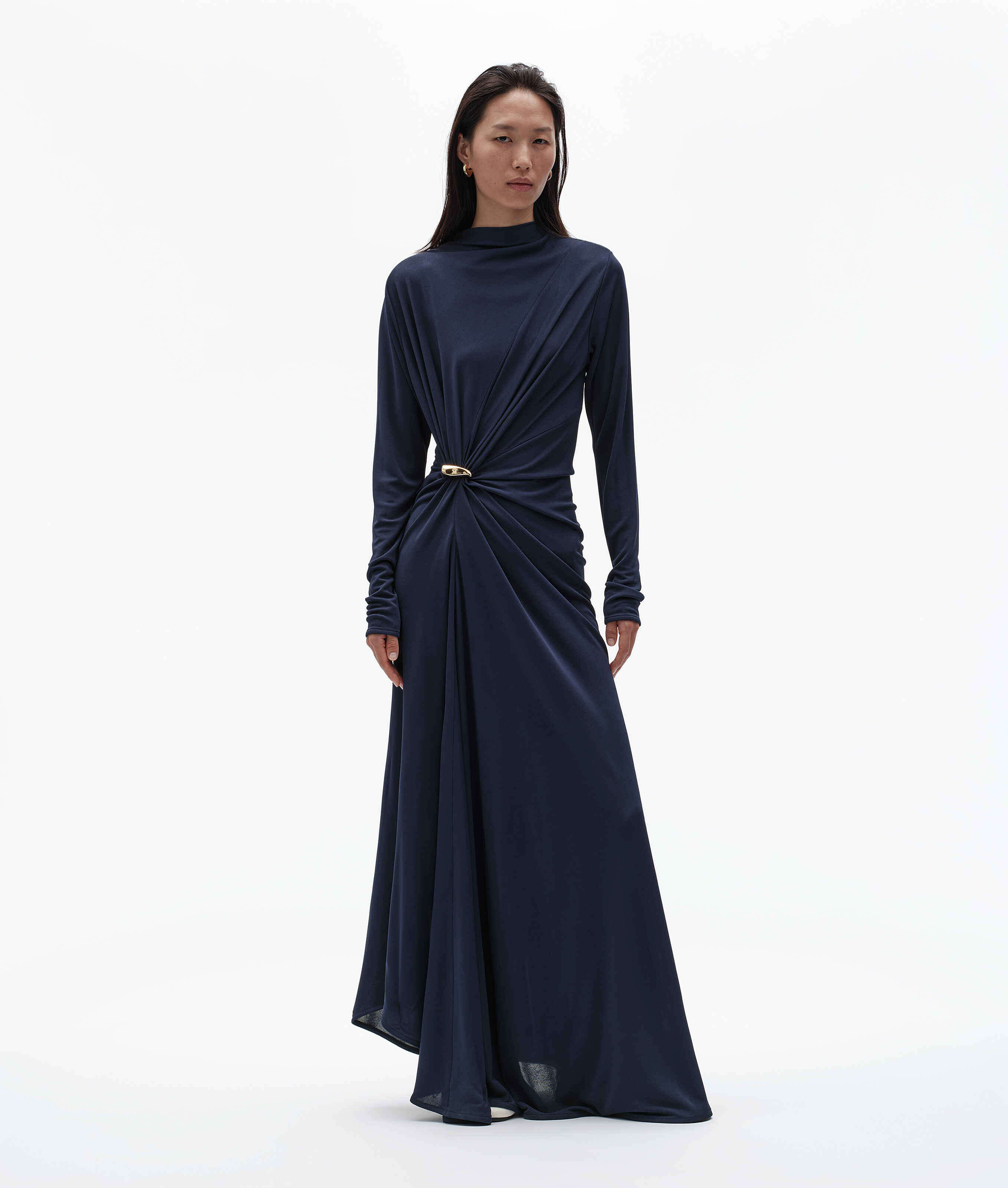Women's Crepe Viscose Jersey Dress in Azurite Bottega Veneta Canada EN - Image 1