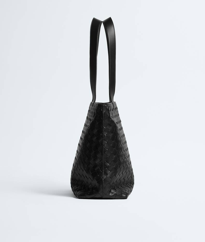 Men's Small Intrecciato Zipped Tote in Black Bottega Veneta United Kingdom EN - Image 4