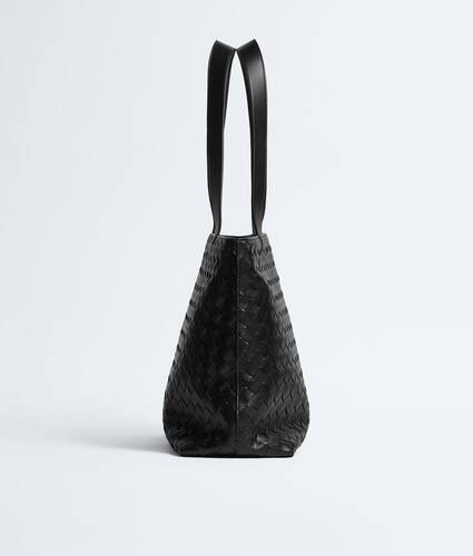 Men's Small Intrecciato Zipped Tote in Black Bottega Veneta Japan EN - Image 4
