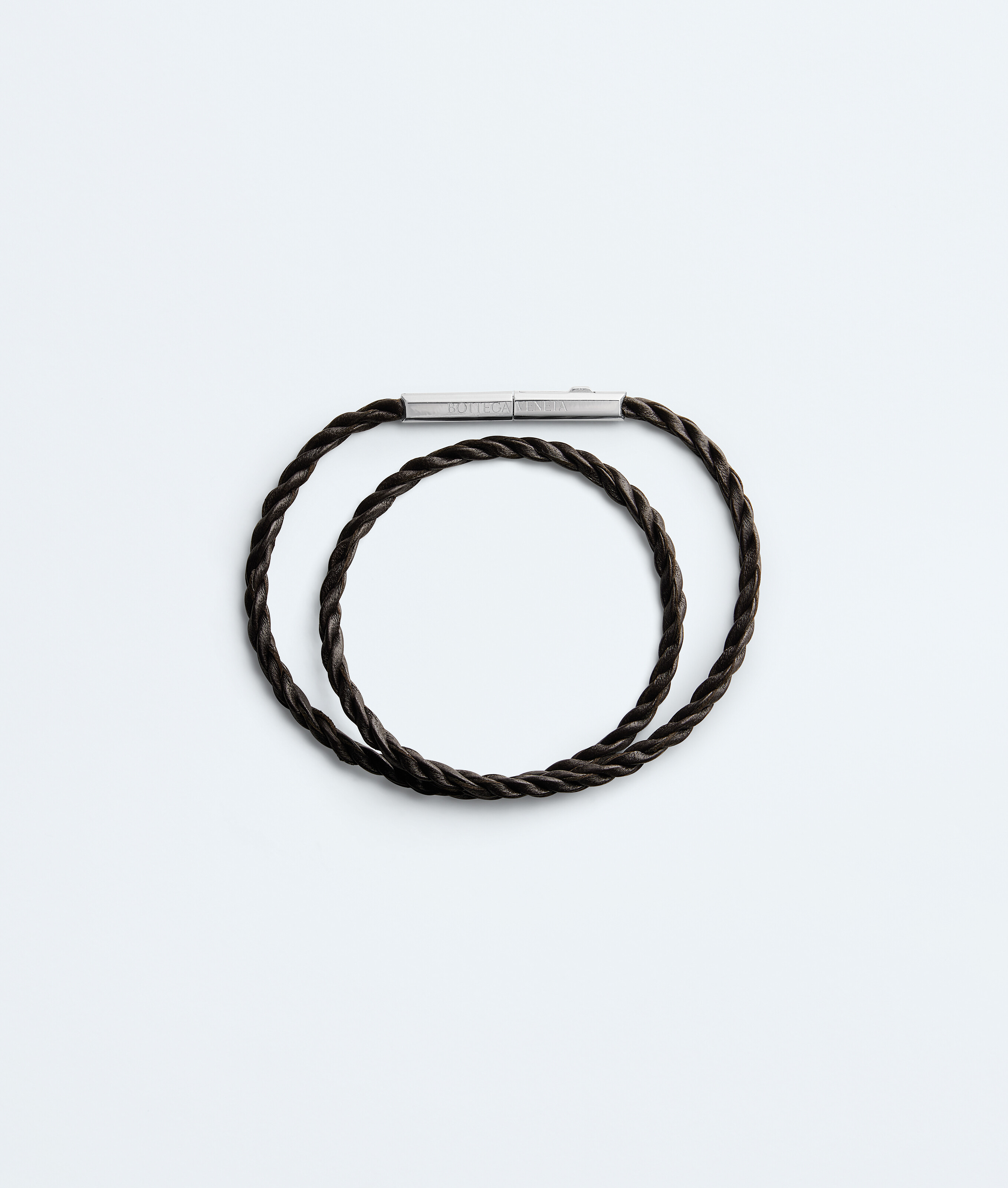 Men's Rope Leather Bracelet in Espresso Bottega Veneta Luxembourg EN - Image 3