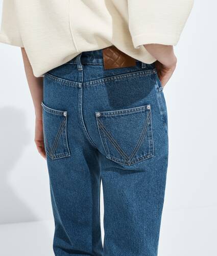 Medium Indigo Straight Jeans