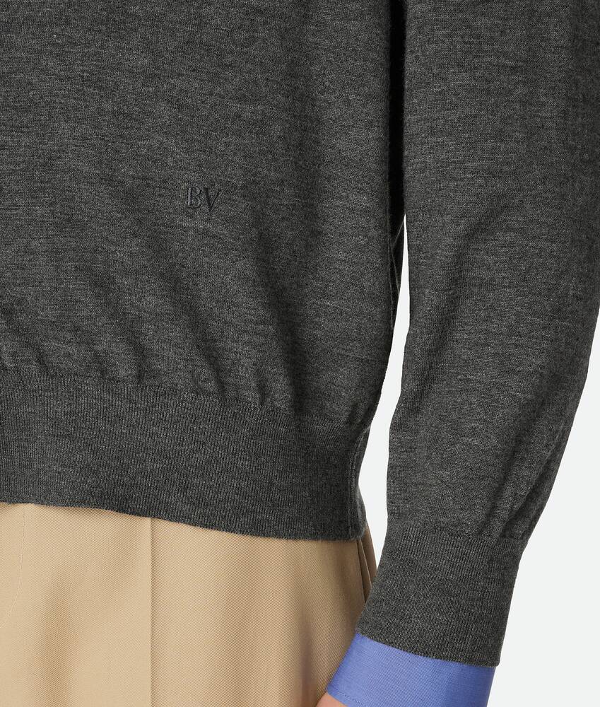 Men's Light Fine Cashmere Cardigan in Grey melange Bottega Veneta Romania EN - Image 5