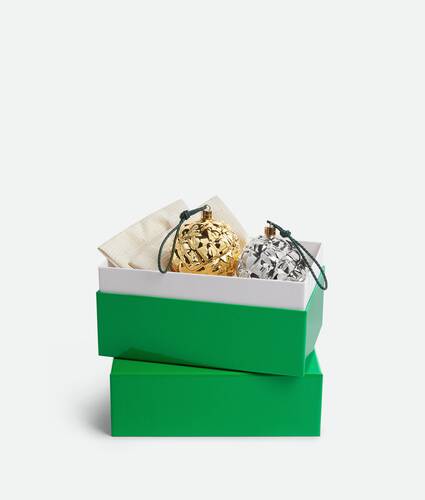 Set of Two Check Ornaments