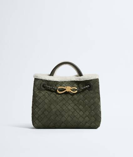 Women's Small Andiamo in Bark green/plaster Bottega Veneta Singapore EN - Image 1