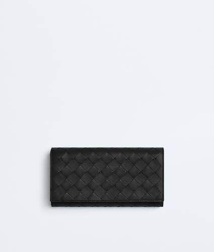 Women's Intrecciato Large Flap Wallet in Black Bottega Veneta Lithuania EN - Image 1