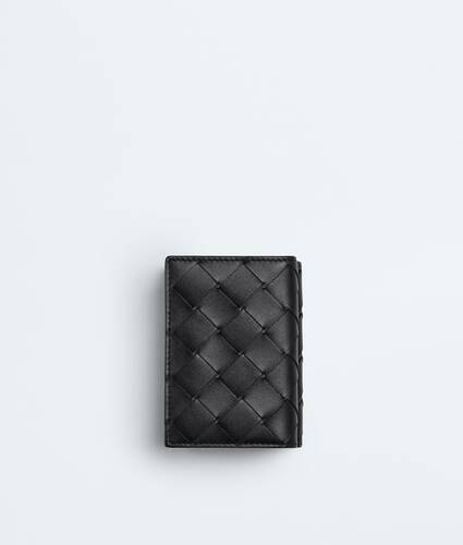Men's Intrecciato Tiny Tri-Fold Wallet in Nero Bottega Veneta Denmark EN - Image 1