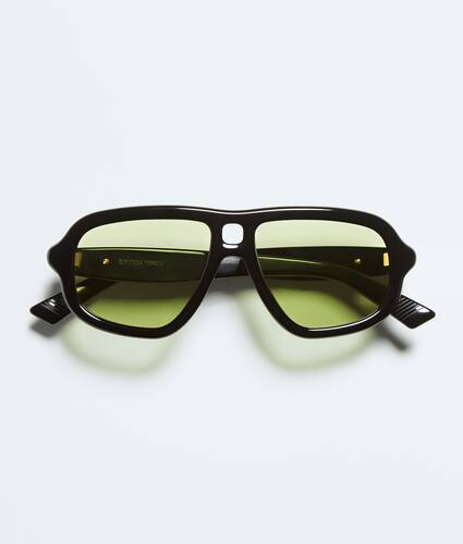 Occhiali da sole aviator Sophia Ribbon in Black/green Bottega Veneta Italia IT - Image 1