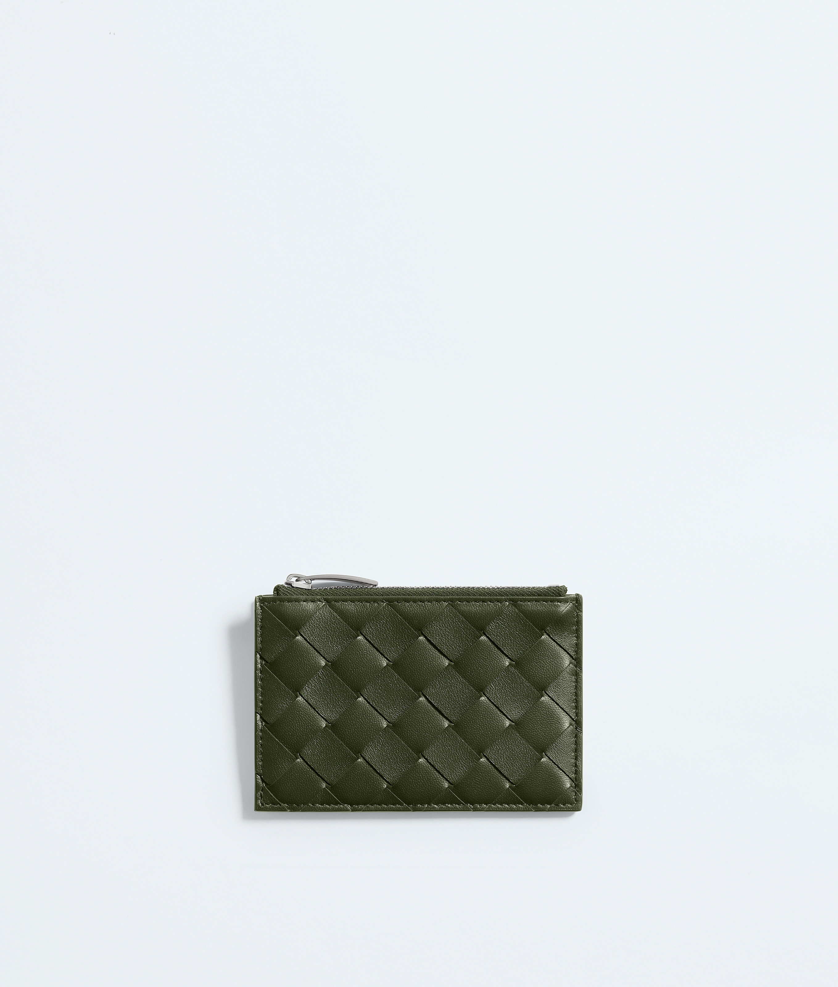 Bottega Veneta Intrecciato Zipped Card Case - Green - Man