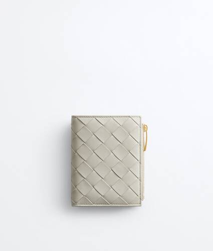 Women's Intrecciato Small Bi-Fold Wallet in Silica gray Bottega Veneta Australia EN - Image 1