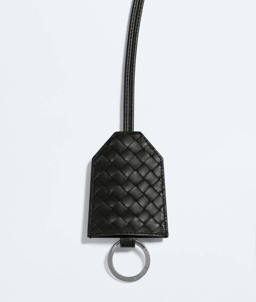 Men's Key Holder Necklace  in Black Bottega Veneta Italy EN - Image 3
