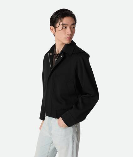 Men's Grain De Poudre Blouson in Black Bottega Veneta Bulgaria EN - Image 2