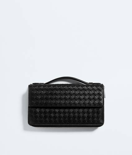 Men's Intrecciato Piccolo Zip-Around Organizer in Black Bottega Veneta Mexico EN - Image 1